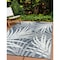 World Rug Gallery Toprical Leaves Coastal Reversible Recycled Plastic 7'10'' X 10' Navy Outdoor Rug 6068NAVY8X10 - alternate 1